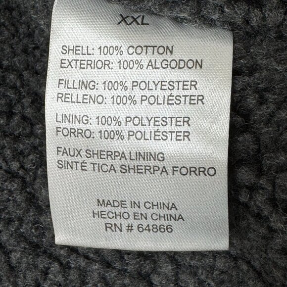 Lee Workwear Vest Mens XXL Sherpa Lined Canvas Black Full Zip Pockets - Picture 8 of 9